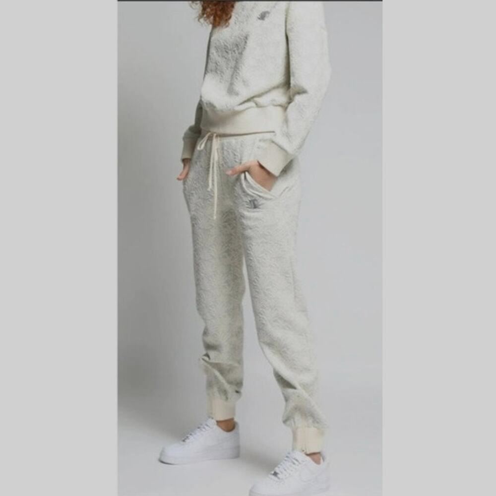TWENTY MONTREAL 3D Blister Print Agave Plant Pant Jogger, Cream Grey Sz XS NWT